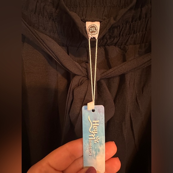 Paper Bag Waist Flowy Trousers - Picture 2 of 2